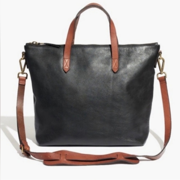 Madewell The Transport Black and Brown Satchel B2135 - Picture 1 of 14